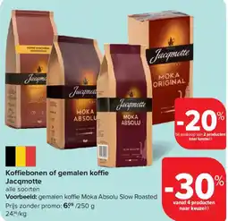Carrefour Koffiebonen of gemalen koffie aanbieding