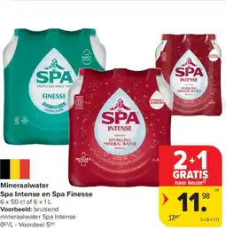 Carrefour Mineraalwater Spa Intense en Spa Finesse aanbieding