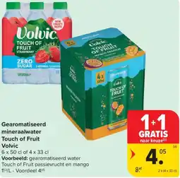 Carrefour Gearomatiseerd mineraalwater touch of fruit volvic aanbieding