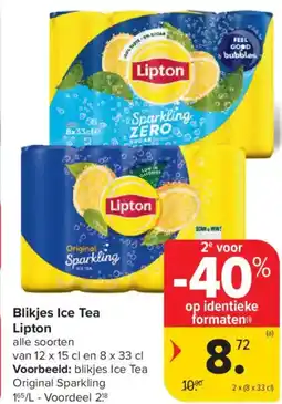 Carrefour Blikjes Ice Tea aanbieding