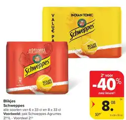 Carrefour Blikjes Schweppes aanbieding