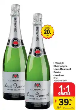 Carrefour Frankrijk champagne louis daumont cuvée classique aanbieding