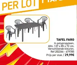 Trafic Tafel faro aanbieding
