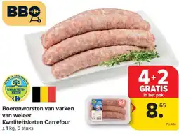 Carrefour Boerenworsten van varken van weleer Kwaliteitsketen Carrefour aanbieding