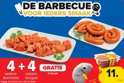 Carrefour 4 Varkens Merguez + 4 Varkens Brochettes aanbieding