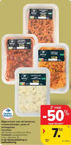 Carrefour Bijgerechten voor de barbecue, rauwkostslaatjes, pasta of aardappelen Carrefour aanbieding