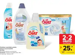 Carrefour Vloeibaar wasmiddel, poeder, pods en wasverzachter Le Chat aanbieding