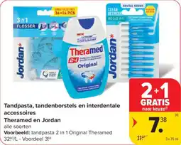 Carrefour Tandpasta, tandenborstels en interdentale accessoires Theramed en Jordan aanbieding