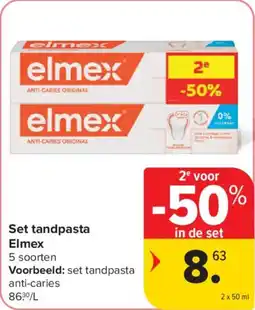 Carrefour Set Tandpasta Elmex aanbieding