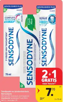 Carrefour Tandpasta en tandenborstels Sensodyne aanbieding