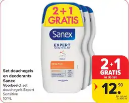 Carrefour Set Douchegels en Deodorants Sanex aanbieding