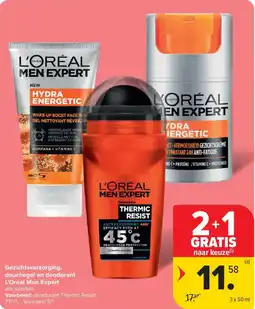Carrefour Gezichtsverzorging, Douchegel en deodorant L'Oréal Men Expert aanbieding