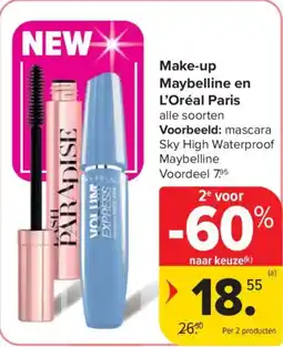 Carrefour Make-up Maybelline en L'Oréal Paris aanbieding
