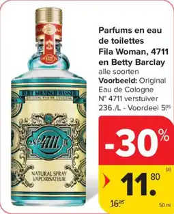 Carrefour Parfums en eau de toilettes Fila Woman, 4711 en Betty Barclay aanbieding