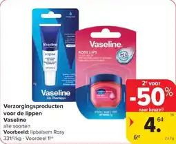 Carrefour Verzorgingsproducten voor de lippen Vaseline aanbieding