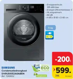 Carrefour Samsung Condensatiedroogkast DV9UDG52AOABEN aanbieding