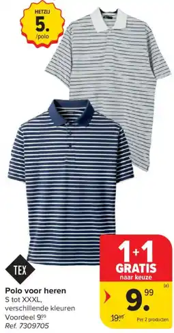 Carrefour Tex Polo voor heren aanbieding