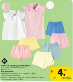 Carrefour Tex Polo of short in piqué voor kinderen aanbieding