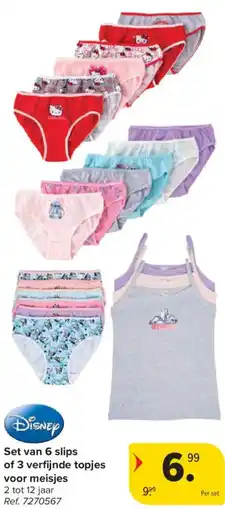 Carrefour Set van 6 slips of 3 verfijnde topjes voor meisjes aanbieding