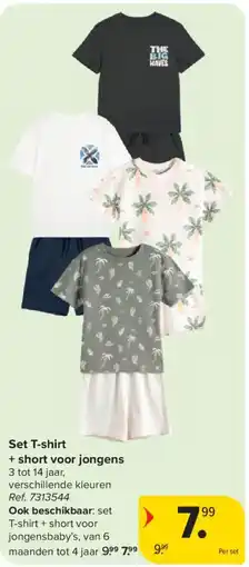 Carrefour Set T-shirt + short voor jongens aanbieding