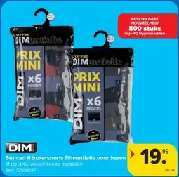 Carrefour Dim Set van 6 boxershorts Dimentielle voor heren aanbieding