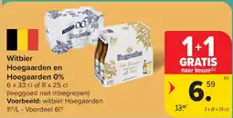 Carrefour Witbier Hoegaarden en Hoegaarden 0% aanbieding