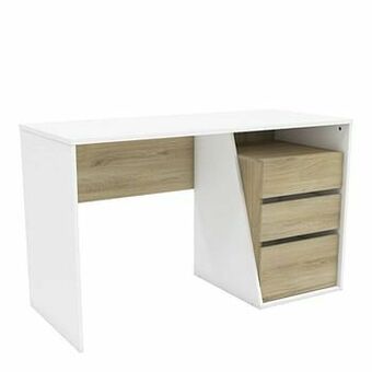 Leen Bakker Demeyere bureau Jefferson - eiken/wit - 76,8x127,1x55 cm - Leen Bakker aanbieding