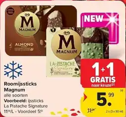 Carrefour Roomijssticks Magnum aanbieding