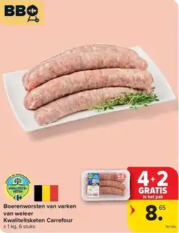 Carrefour Boerenworsten van Varken van Weleer Kwaliteitsketen Carrefour aanbieding
