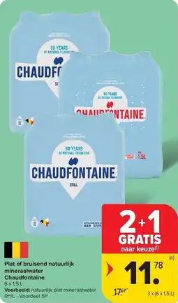 Carrefour Plat of Bruisend Natuurlijk Mineraalwater Chaudfontaine aanbieding