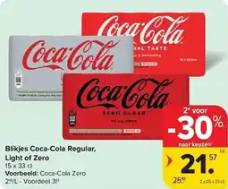 Carrefour Blikjes Coca-Cola Regular, Light of Zero aanbieding