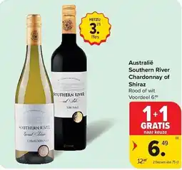 Carrefour Australië Southern River Chardonnay of Shiraz aanbieding