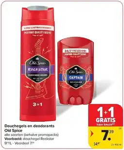 Carrefour Douchegels en deodorants Old Spice aanbieding