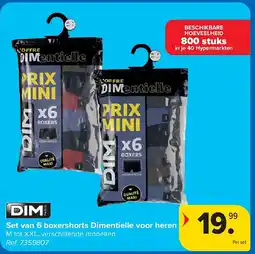 Carrefour Set van 6 boxershorts Dimentielle voor heren aanbieding