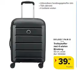 Carrefour Trolleykoffer met 4 wielen Binalong aanbieding