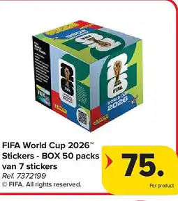 Carrefour FIFA World Cup 2026 Stickers - BOX 50 packs van 7 stickers aanbieding