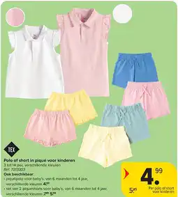 Carrefour Polo of short in piqué voor kinderen aanbieding