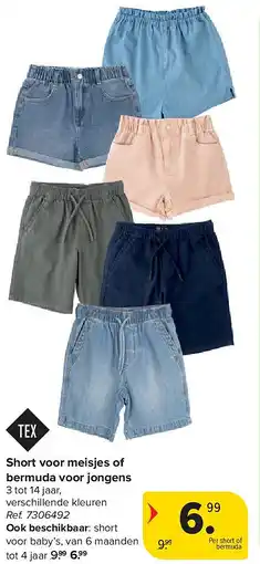 Carrefour Short voor meisjes of bermuda voor jongens aanbieding