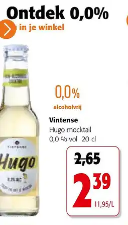 Colruyt Vintense Hugo mocktail 0,0 % vol 20 cl aanbieding