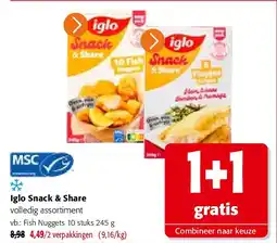 Colruyt Iglo Snack & Share Fish Nuggets 10 stuks 245 g aanbieding