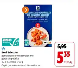 Colruyt Boni Selection gemarineerde wokgarnalen met gerookte paprika 27 à 33 stuks 300 g aanbieding