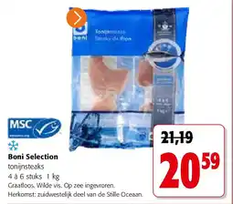 Colruyt Boni Selection tonijnsteaks 4 à 6 stuks 1 kg aanbieding