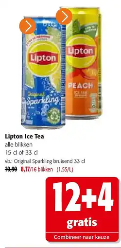 Colruyt Lipton Ice Tea Original Sparkling bruisend 33 cl aanbieding