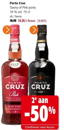 Colruyt Porto Cruz Tawny of Pink porto 19 % vol 75 cl aanbieding