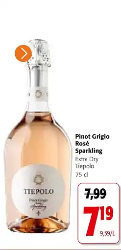Colruyt Pinot Grigio Rosé Sparkling Extra Dry Tiepolo 75 cl aanbieding