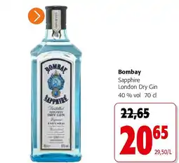 Colruyt Bombay Sapphire London Dry Gin 40 % vol 70 cl aanbieding