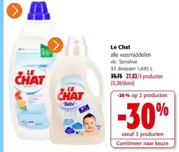 Colruyt Le Chat alle wasmiddelen aanbieding