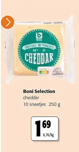 Colruyt Boni Selection cheddar 10 sneetjes 250 g aanbieding
