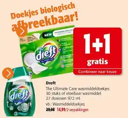 Colruyt Dreft The Ultimate Care wasmiddeldoekjes 30 stuks aanbieding