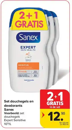 Carrefour Set douchegels en deodorants Sanex aanbieding